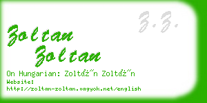 zoltan zoltan business card